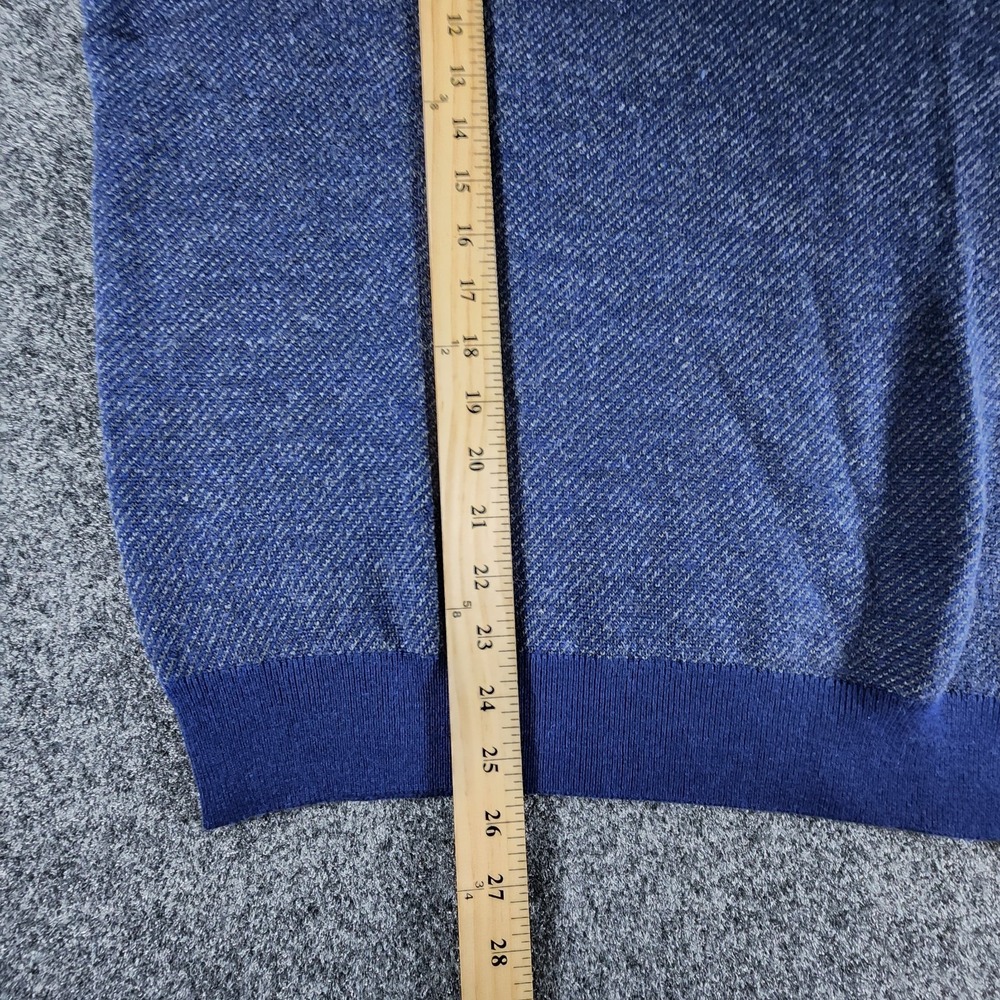 Toscano Italian Fine Merino Wool 1/4 Zip Sweater Blue Mock Neck Men's M Casual - Picture 8 of 8